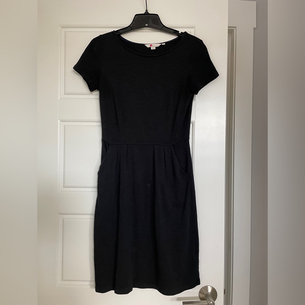 Boden black cotton dress. Size 2p.